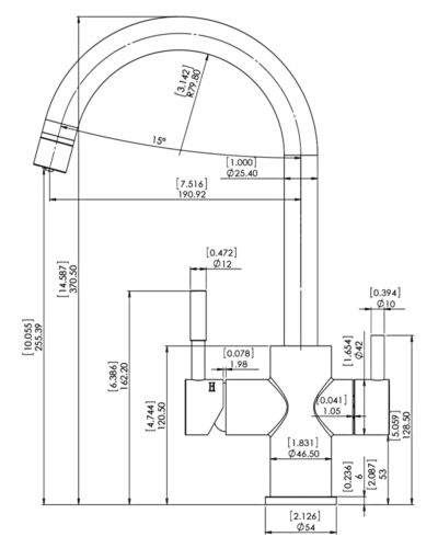 Chrome 3 Way Mixer High Loop with LED Filter Change Reminder