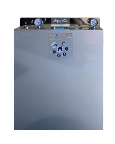 Full House Filtration – On Wall With SS Stand And Cover – Three Filtration Stages with 20″ x 4.5″ Filters For Unique and Absolute Protection